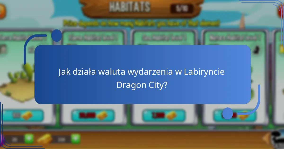 Jak działa waluta wydarzenia w Labiryncie Dragon City?